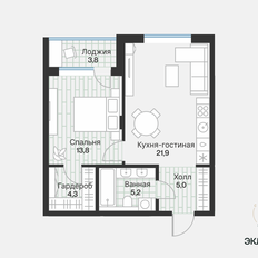 Квартира 52 м², 1-комнатная - изображение 4