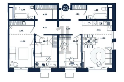 87,5 м², 3-комнатная квартира 10 450 000 ₽ - изображение 30