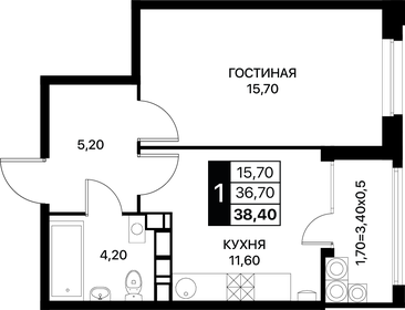 37,4 м², 1-комнатная квартира 4 100 000 ₽ - изображение 64