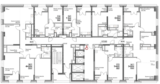 115,6 м², 3-комнатная квартира 24 500 000 ₽ - изображение 39