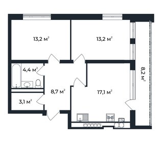 Квартира 63,8 м², 2-комнатная - изображение 1