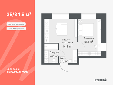 Квартира 34,8 м², 1-комнатная - изображение 1