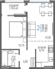 41,7 м², 1-комнатная квартира 13 961 320 ₽ - изображение 54