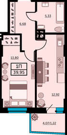39,3 м², 1-комнатная квартира 5 541 300 ₽ - изображение 63