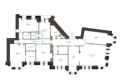 Квартира 235 м², 7-комнатная - изображение 1