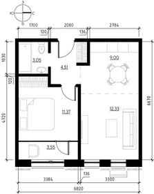 33 м², 1-комнатная квартира 5 350 000 ₽ - изображение 51