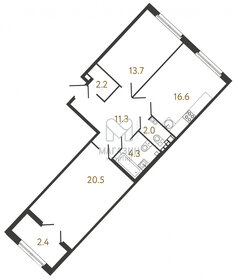 Квартира 70,6 м², 2-комнатная - изображение 1