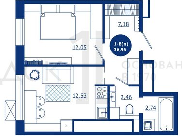 37 м², 1-комнатная квартира 6 200 000 ₽ - изображение 22