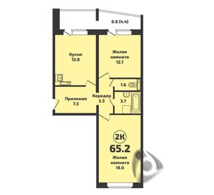 Квартира 65,2 м², 2-комнатная - изображение 1