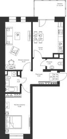 Квартира 67,6 м², 2-комнатная - изображение 1