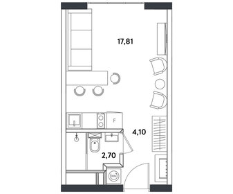 Квартира 25,1 м², студия - изображение 1