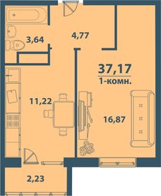 37,2 м², 1-комнатная квартира 3 122 280 ₽ - изображение 17