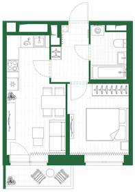 34,7 м², 1-комнатная квартира 6 661 008 ₽ - изображение 74