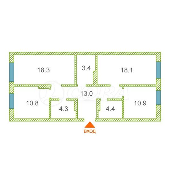 84,2 м², 3-комнатная квартира 7 890 000 ₽ - изображение 1