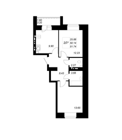 51,3 м², 2-комнатная квартира 6 361 200 ₽ - изображение 12