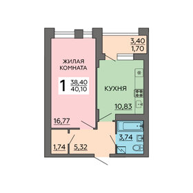 Квартира 40,1 м², 1-комнатная - изображение 1