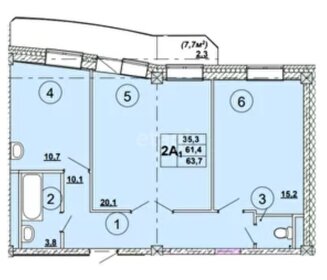 Квартира 70,7 м², 2-комнатная - изображение 3