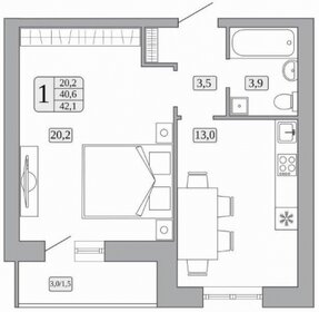 40,6 м², 1-комнатная квартира 4 655 000 ₽ - изображение 12