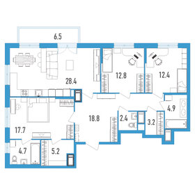 Квартира 112,5 м², 3-комнатная - изображение 1