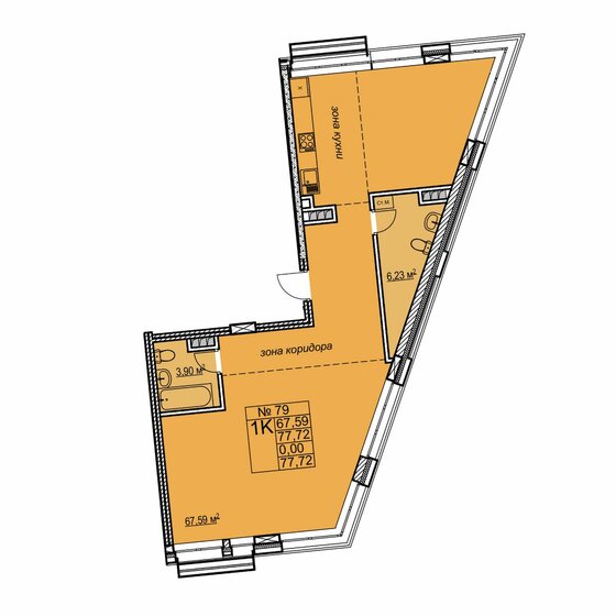 77,7 м², 2-комнатная квартира 28 760 000 ₽ - изображение 1