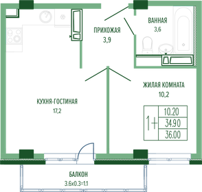 49,4 м², 3-комнатная квартира 4 949 000 ₽ - изображение 14