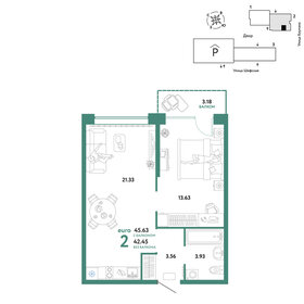 Квартира 45,6 м², 2-комнатная - изображение 1