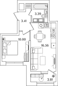 35 м², 1-комнатная квартира 10 821 485 ₽ - изображение 22