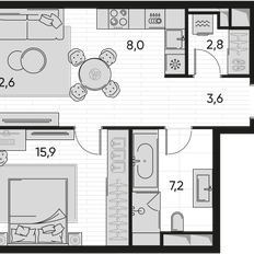 Квартира 50,1 м², 2-комнатная - изображение 2