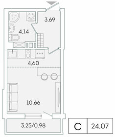 26,7 м², квартира-студия 4 400 000 ₽ - изображение 21