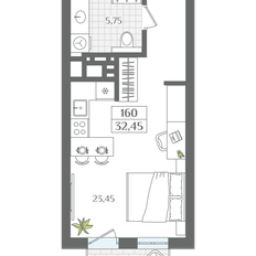 Квартира 32,5 м², 1-комнатные - изображение 2