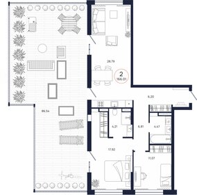 Квартира 166 м², 2-комнатная - изображение 2