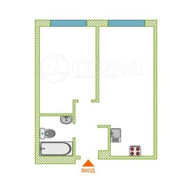 Квартира 44 м², 1-комнатная - изображение 1