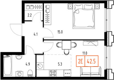 47,4 м², 2-комнатная квартира 9 100 000 ₽ - изображение 58
