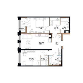 75,1 м², 2-комнатная квартира 11 640 500 ₽ - изображение 40