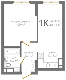40,7 м², 1-комнатная квартира 10 543 890 ₽ - изображение 9