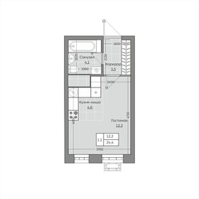 Квартира 24,4 м², 1-комнатная - изображение 1