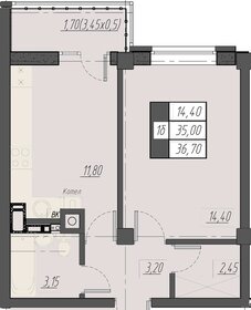 36,7 м², 1-комнатная квартира 6 606 000 ₽ - изображение 21