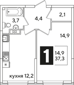 37,2 м², 1-комнатная квартира 6 960 120 ₽ - изображение 15