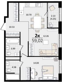 61 м², 2-комнатная квартира 16 206 912 ₽ - изображение 46