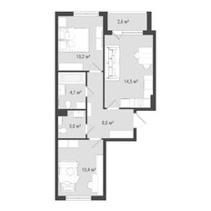 Квартира 51,4 м², 3-комнатная - изображение 2