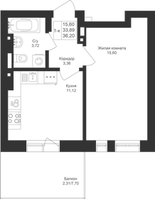 36,2 м², 1-комнатная квартира 6 874 200 ₽ - изображение 93