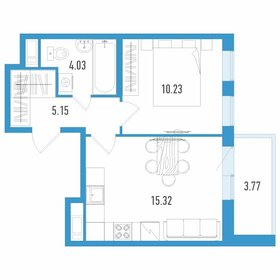 Квартира 36,6 м², 1-комнатная - изображение 1