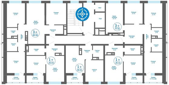 37,7 м², 1-комнатная квартира 3 950 000 ₽ - изображение 77