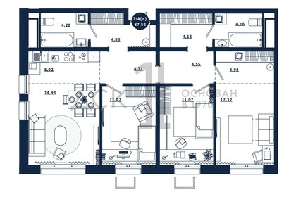 87,5 м², 3-комнатная квартира 10 450 000 ₽ - изображение 14