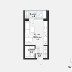 Квартира 25,2 м², студия - изображение 4