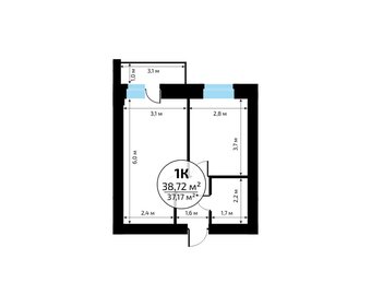 Квартира 39 м², 1-комнатная - изображение 2