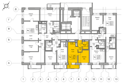 32,7 м², 1-комнатная квартира 6 818 673 ₽ - изображение 43