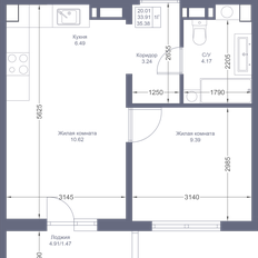 Квартира 35,4 м², 1-комнатная - изображение 2