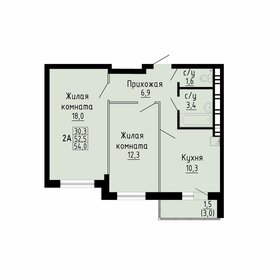 54 м², 2-комнатная квартира 6 048 000 ₽ - изображение 79