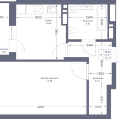 Квартира 36,2 м², 1-комнатная - изображение 2